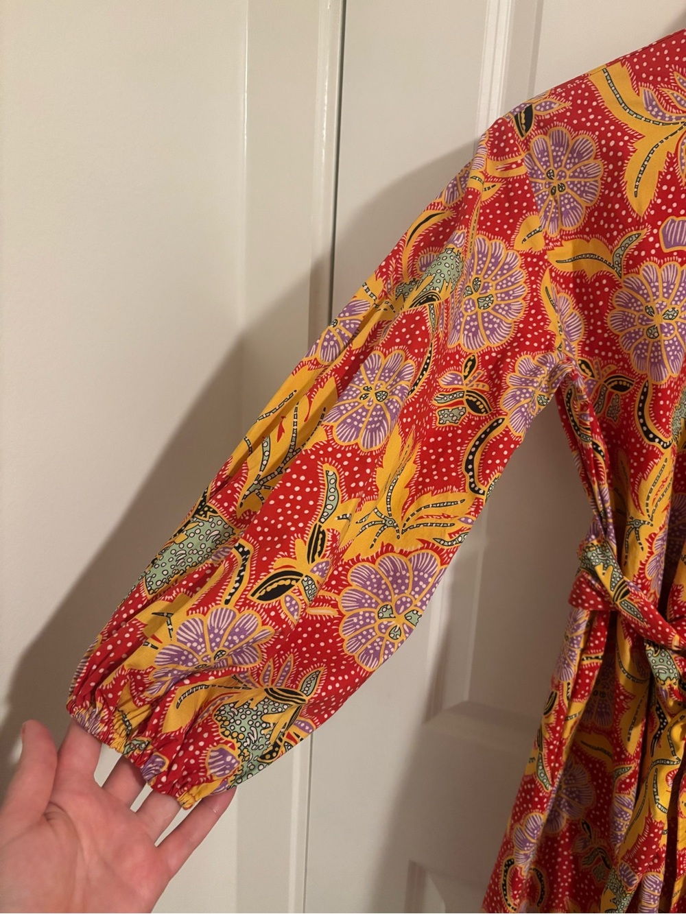 RHODE Resort Cotton Poplin Athena Midi Dress Red Floral Size XS - Picture 8 of 12